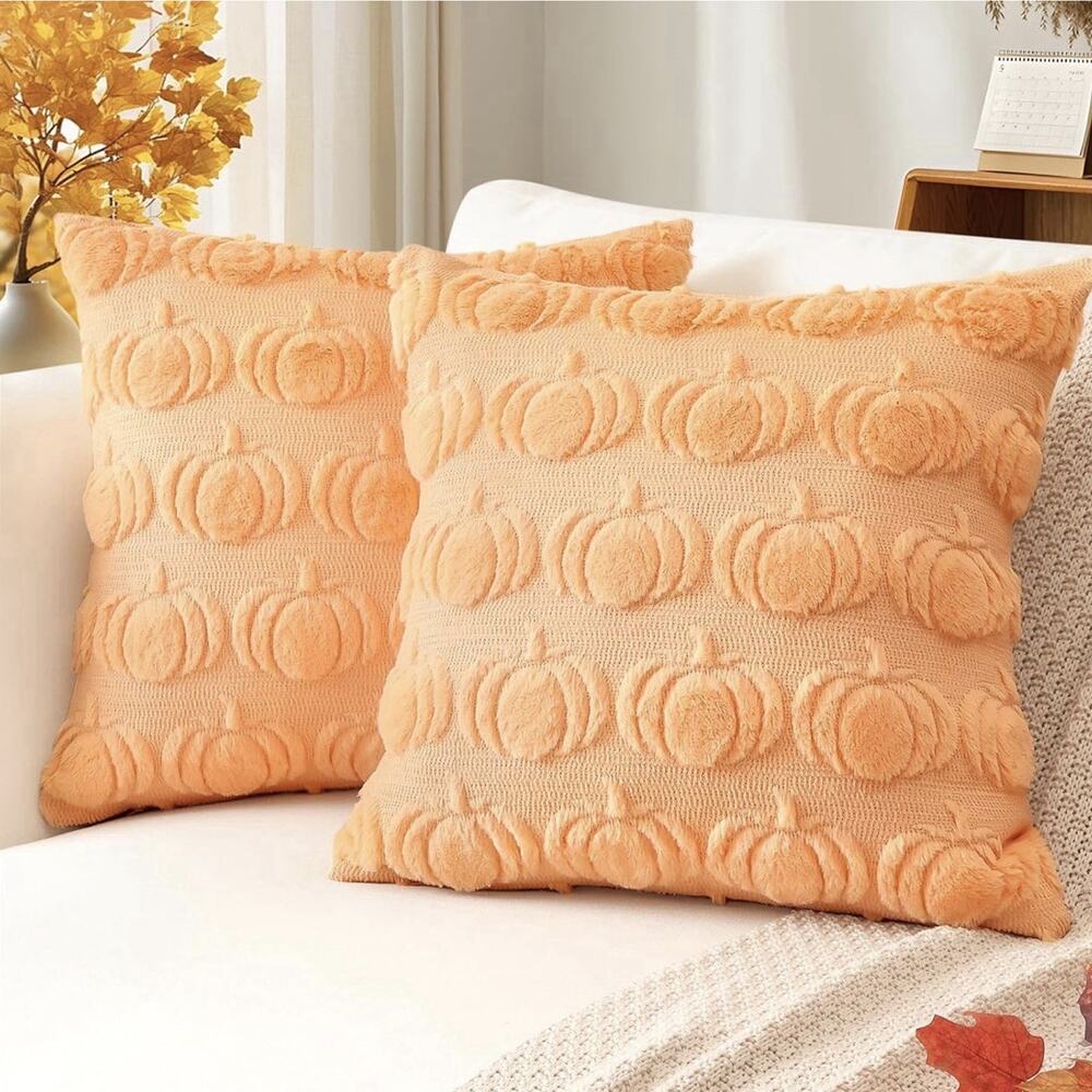 Artscope Fall Pillow Covers 18 x 18 Set of 2 Decorative Autumn Pumpkin